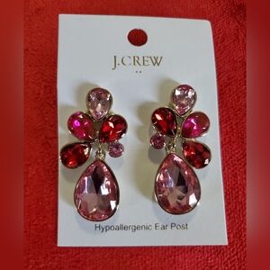 NWT Crystal petal statement Dangle earrings by J.Crew